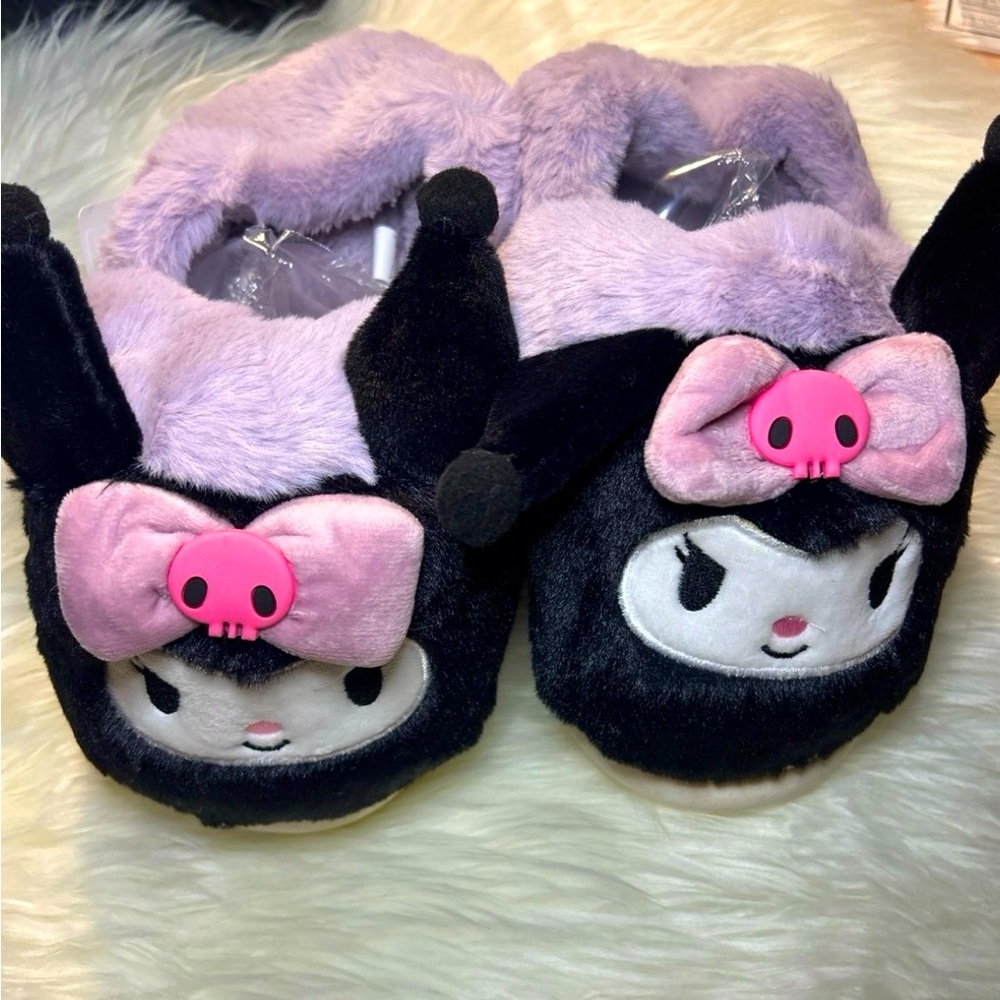 New Kuromi Fuzzy Slippers Size Big Kids 6